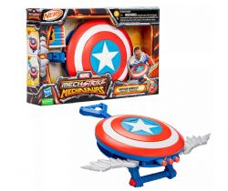 MARVEL MECH STRIKE MECHASAURS - BLASTER REDWING NERF DE CAPTAIN AMERICA 3 FLÉCHETTES